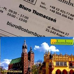 Biuro Tłumaczeń - Columbus, Kraków godziny otwarcia