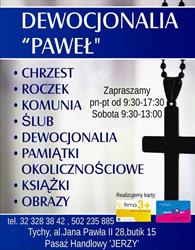 Paweł. Dewocjonalia, Tychy - godziny otwarcia