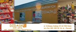 Didasko. Hurtownia materiałów dydaktycznych i biurowych. Sawicka D., Konin godziny otwarcia