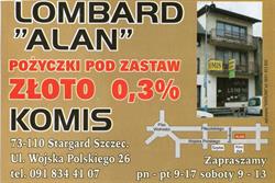Alan. Komis, Lombard, Stargard godziny otwarcia