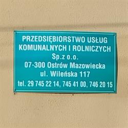 Przedsiębiorstwo Usług Komunalnych i Rolniczych. Sp. Z O.o., Ostrów Mazowiecka godziny otwarcia