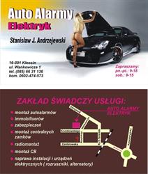 Autoelektryk. Andrzejewski S., Kleosin godziny otwarcia