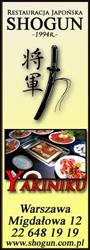 Shogun. Restauracja japońska, Warszawa godziny otwarcia