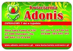 Adonis Kwiaciarnia, Ostrowiec Świętokrzyski godziny otwarcia