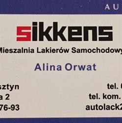 Sikkens. Mieszalnia Lakierów Samochodowych. Orwat A., Wolsztyn godziny otwarcia