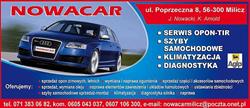Nowacar Sc. Serwis Ogumienia. Arnold K., Nowacki J., Milicz godziny otwarcia