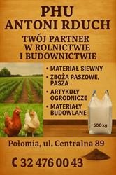 Rduch Antoni. Sprzedaż Materiałów Budowlanych i Art. Rolnych. Hurt, Detal, Połomia godziny otwarcia
