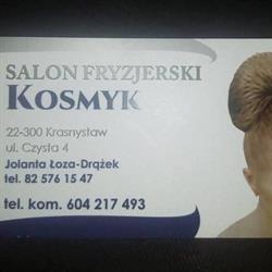 Kosmyk. Salon fryzjerski. Łoza J., Krasnystaw godziny otwarcia