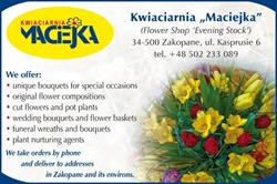 Maciejka Kwiaciarnia Zakopane, godziny otwarcia