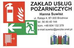 Suwisz Hanna - Zakład Usług Pożarniczych, Brodnica godziny otwarcia