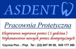 Pracownia Protetyczna Asdent - Naprawa protez, nowe protezy dentystyczne, Warszawa godziny otwarcia