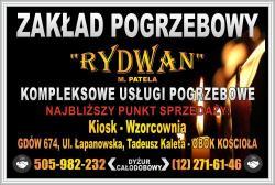Zakład Pogrzebowy "RYDWAN" M.H.T Patela, Gruszów - godziny otwarcia