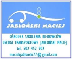 Ośrodek szkolenia kierowców, usługi transportowe. Jabłoński Maciej, Brudzeń Duży godziny otwarcia