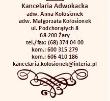 Adwokat Anna Kołosionek Kancelaria Adwokacka, Żary godziny otwarcia