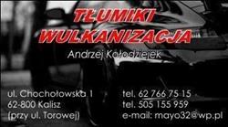 Tłumik-Car. Andrzej Kołodziejek, Kalisz godziny otwarcia