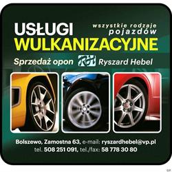 Usługi Wulkanizacyjne. Ryszard Hebel, Bolszewo godziny otwarcia