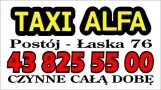 Taxi Alfa, Zduńska Wola godziny otwarcia