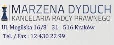 Marzena Dyduch Kancelaria Radcy Prawnego, Kraków - godziny otwarcia