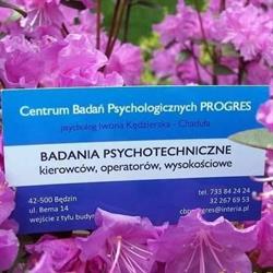 Centrum Badań Psychologicznych Progres, Będzin godziny otwarcia