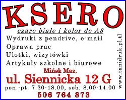CENTRUM KSERO Pieczątki, Wizytówki, Art. Szkolne i Biurowe., Mińsk Mazowiecki godziny otwarcia