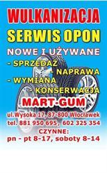 MART-GUM MARCIN WIŚNIEWSKI, Włocławek godziny otwarcia