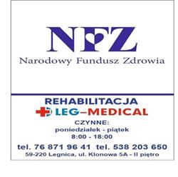 Podstawowa Opieka Zdrowotna i Rehabilitacja "LEG-MEDICAL" Magdalena Łaksa, Legnica godziny otwarcia