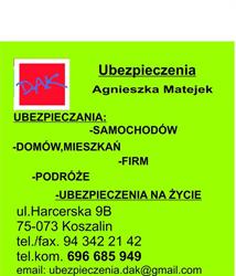 BIURO UBEZPIECZEŃ DAK, Koszalin godziny otwarcia