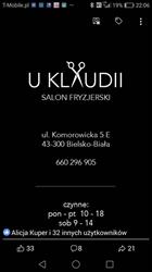Salon fryzjerski u Klaudii, Bielsko-Biała godziny otwarcia