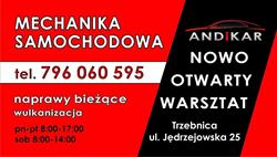 ANDIKAR MECHANIKA POJAZDOWA KAROLINA WOJCIECHOWSKA, Trzebnica godziny otwarcia
