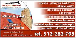 Usługi blacharsko - dekarskie STABIL - DACH Michał Krysiak, Sanniki godziny otwarcia
