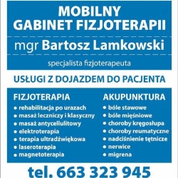Mobilny Gabinet Fizjoterapii Bartosz Lamkowski, Kluczbork godziny otwarcia