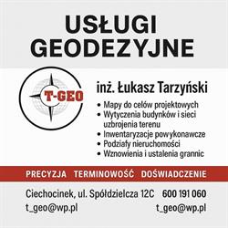 Uslugi Geodezyjno Kartograficzne T GEO Lukasz Tarzynski, Ciechocinek godziny otwarcia