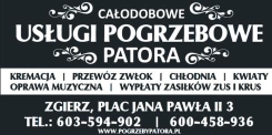 PATORA R Zakład Pogrzebowy Zgierz - Usługi Pogrzebowe, godziny otwarcia