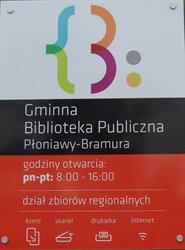 GMINNA BIBLIOTEKA PUBLICZNA, Płoniawy-Bramura godziny otwarcia