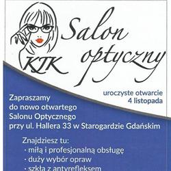 Salon Optyczny KJK K. Platta J. Burczyk K. Ciecholewska S.C., Starogard Gdański godziny otwarcia
