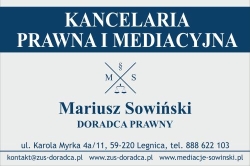 Kancelaria Prawna i Mediacyjna Mariusz Sowiński, Legnica godziny otwarcia