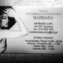 Lupa Barbara. Usługi fryzjerskie, Syrynia godziny otwarcia