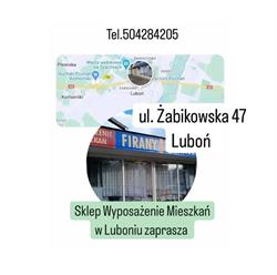 Wyposażenie mieszkań. Firany, rolety, karnisze, lampy., Luboń godziny otwarcia