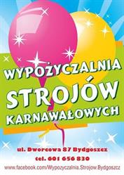 Wypożyczalnia Strojów Karnawałowych na Dworcowej, Bydgoszcz godziny otwarcia