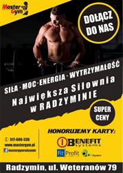 Silownia Master Gym Radzymin, godziny otwarcia