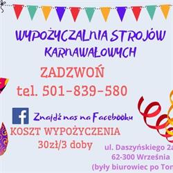 Wypożyczalnia Strojów I Kostiumów Karnawałowych. Dino Świat., Września godziny otwarcia