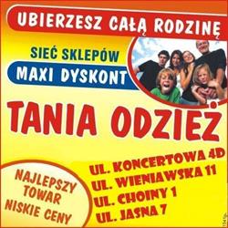 MAXI Dyskont TANIA Odzież, Lublin godziny otwarcia
