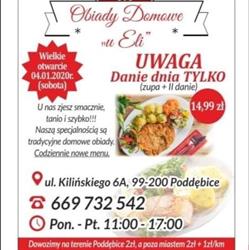 Obiady Domowe U Eli, Poddębice godziny otwarcia