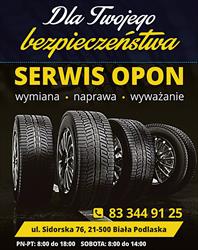 Serwis opon - Hotel dla kół, Biała Podlaska godziny otwarcia