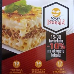 Szef Donald, Kielce godziny otwarcia