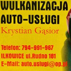 Auto-usługi i wulkanizacja Krystian Gąsior, Ilkowice godziny otwarcia