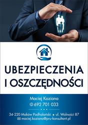 Ubezpieczenia i Oszczędności Maciej Koziana, Maków Podhalański godziny otwarcia
