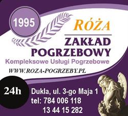 Zakład Pogrzebowy Dukla. Kompleksowe Usługi Pogrzebowe RÓŻA filia Dukla, godziny otwarcia