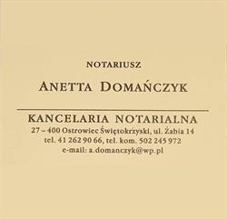 Notariusz Anetta Domańczyk. Kancelaria Notarialna. Ostrowiec Świętokrzyski ., godziny otwarcia