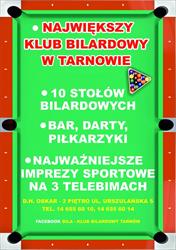 "Bila" S.C. Klub Bilardowy, Tarnów godziny otwarcia
